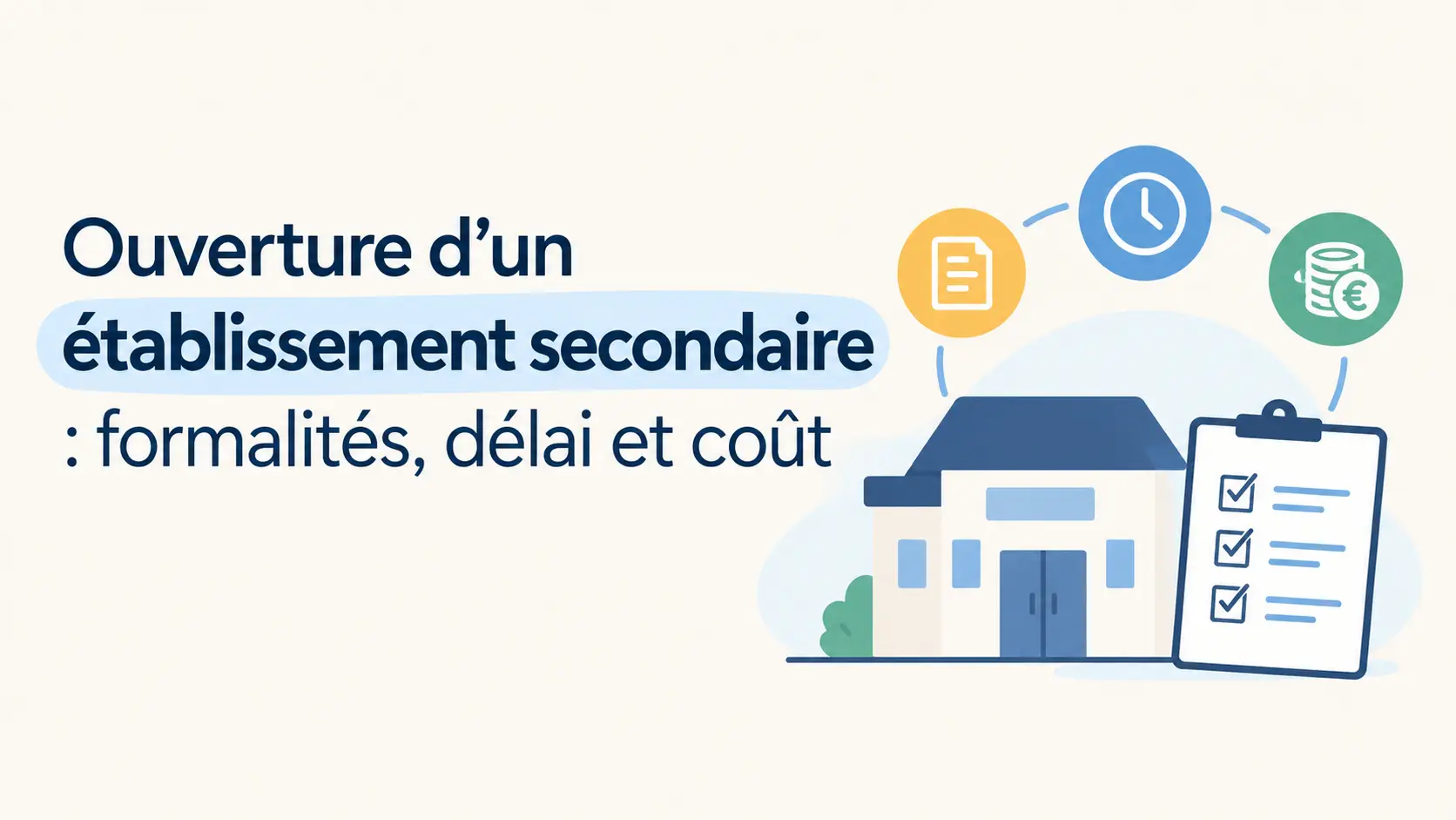 Ouverture d’un établissement secondaire : formalités, délai et coût