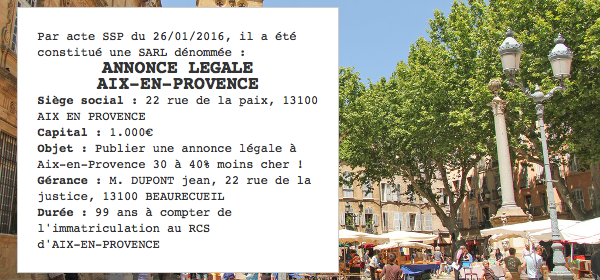 annonce legale aix en provence
