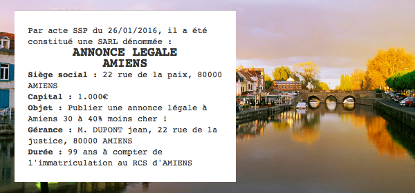 annonce legale amiens
