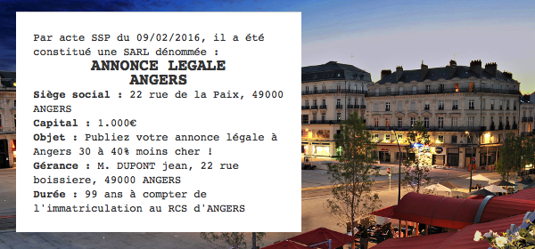 annonce legale angers