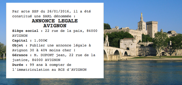 annonce legale avignon