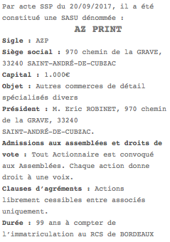 annonce legale bordeaux sas