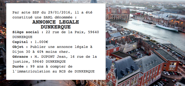 annonce legale dunkerque