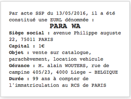 annonce legale exemple eurl