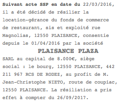 annonce legale fin de location