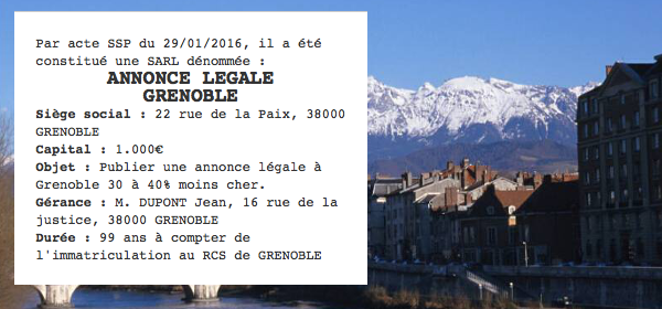 annonce legale grenoble