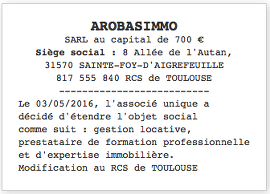 annonce legale haute garonne 31 exemple