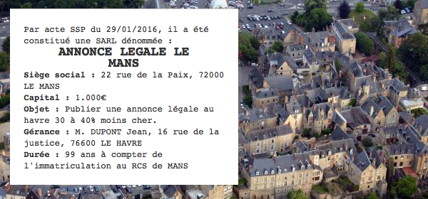 annonce legale le mans