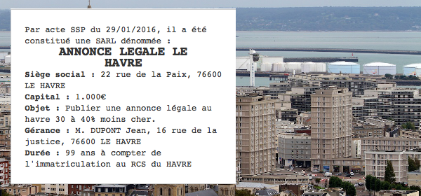annonce legale le havre