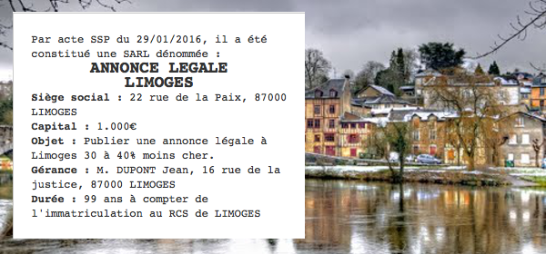 annonce legale limoges
