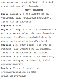 annonce legale marseille sci