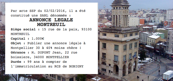 annonce legale montreuil