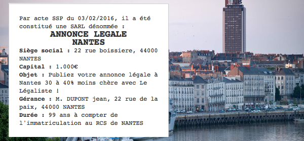 annonce legale nantes
