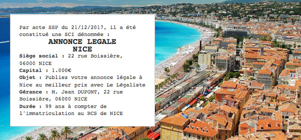 annonce legale nice