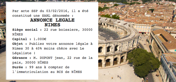annonce legale nimes