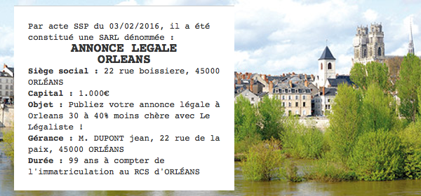 annonce legale orleans
