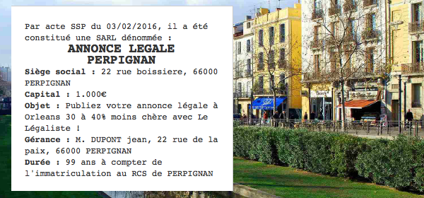 annonce legale perpignan