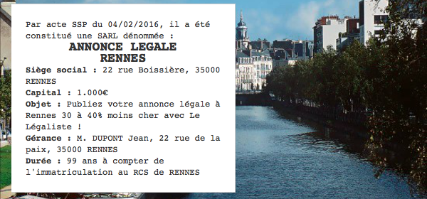 annonce legale rennes