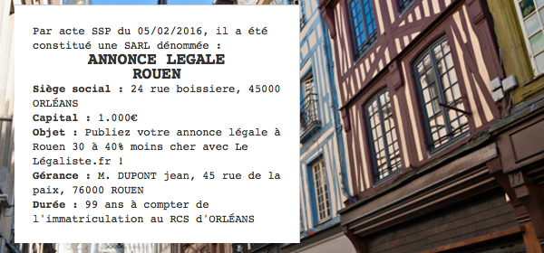 annonce legale rouen