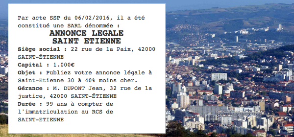 annonce legale saint etienne