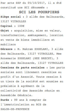 annonce legale sci mareille