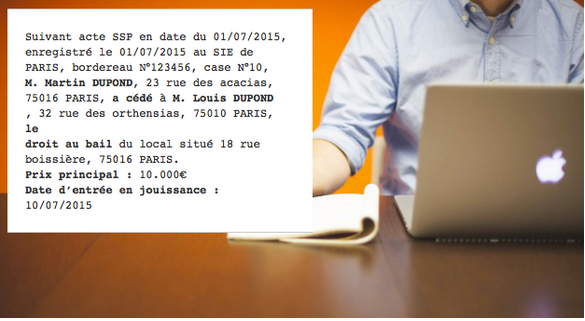 annonce legale fin location de gerance