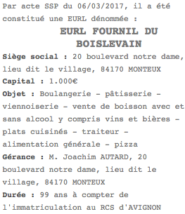 eurl fournil