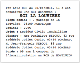 exemple annonce legale sci