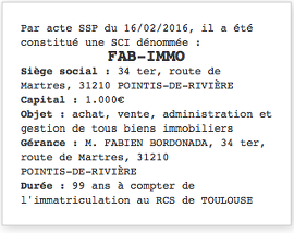 exemple annonce legale toulouse 31