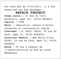 exemple nord annonce legale