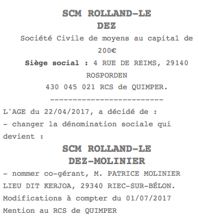 parution legale brest