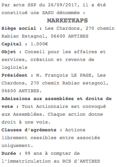 parution legale nice sas