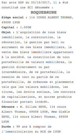 parution legale sci lyon