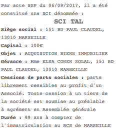 parution legale sci marseille