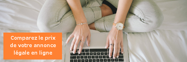 prix d une annonce legale