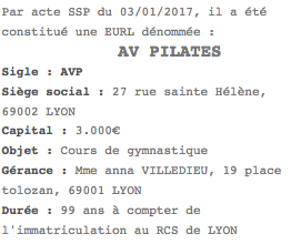 publication legale eurl lyon