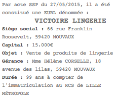 publicite legale eurl lille