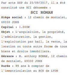 publicite legale sci lyon