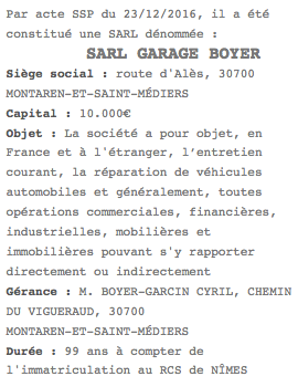 sarl garage boyer